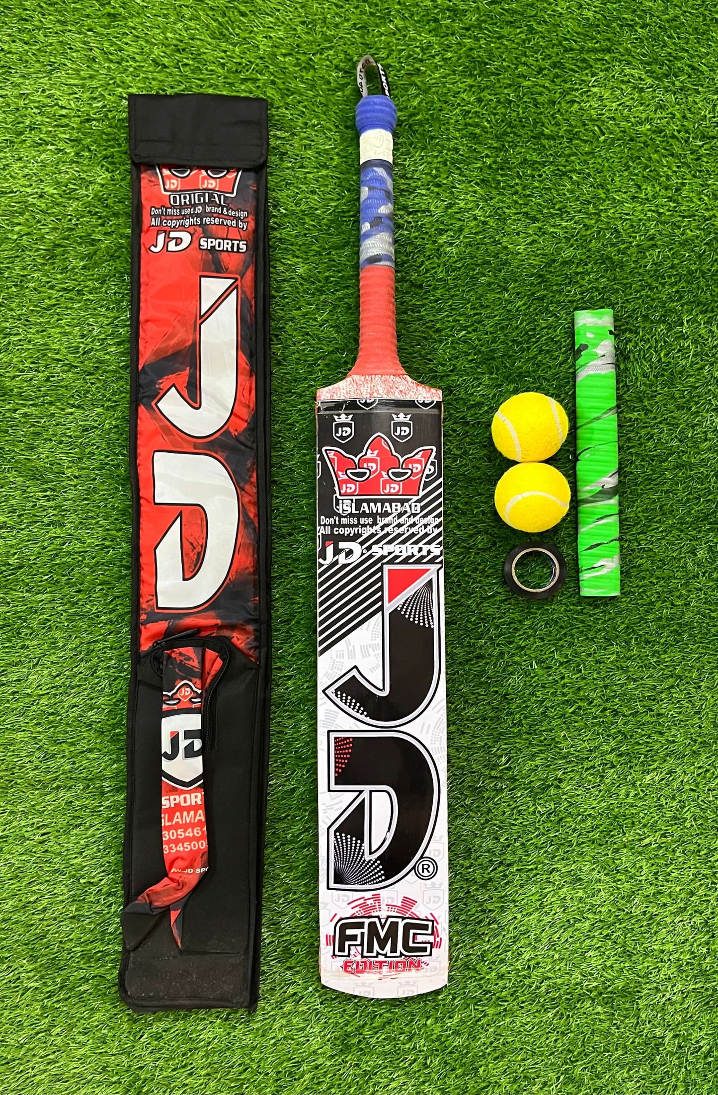 JD Coconut Cricket Bat-Premium Tape Ball Bat Deal  Comfortable Grip A+++Grade Coconut Wood