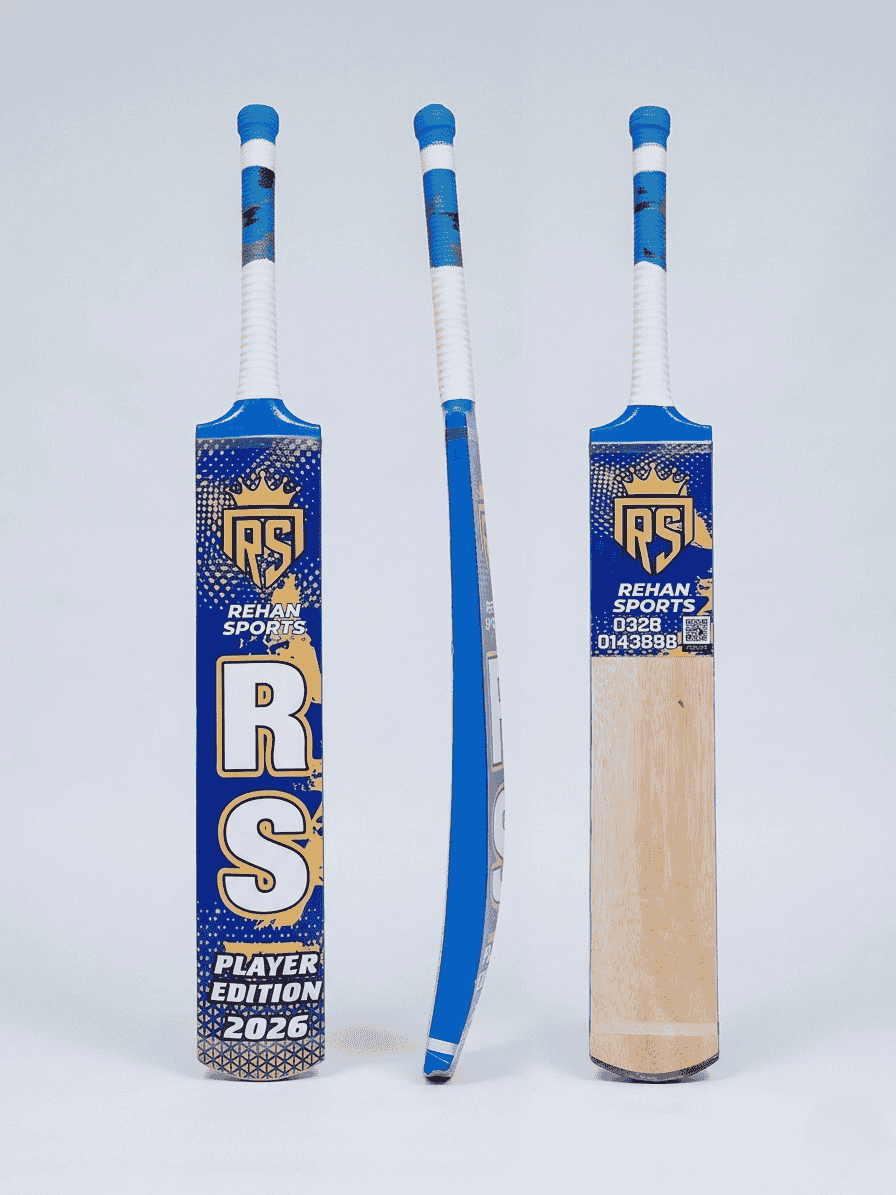 Rehan Sports Player Edition 2026 Blue Tape Ball Cricket Bat Pakistan